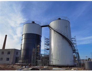 红薯淀粉厂污水处理施工现场 厌氧反应器